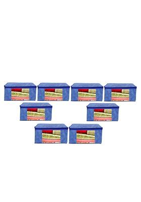 Blue Set Of 8 Printed Saree Covers