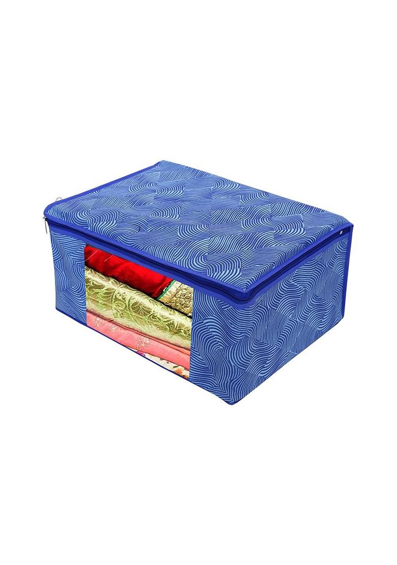Blue Set Of 8 Printed Saree Covers