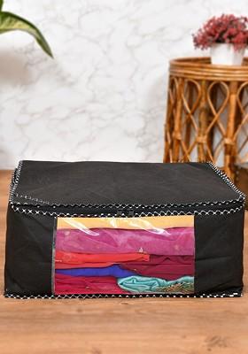 Set Of 6 Black Solid Foldable Cloth Saree Covers