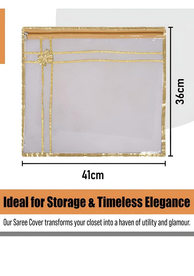 Set Of 12 Transparent Reusable Drawer Saree Cover Organisers