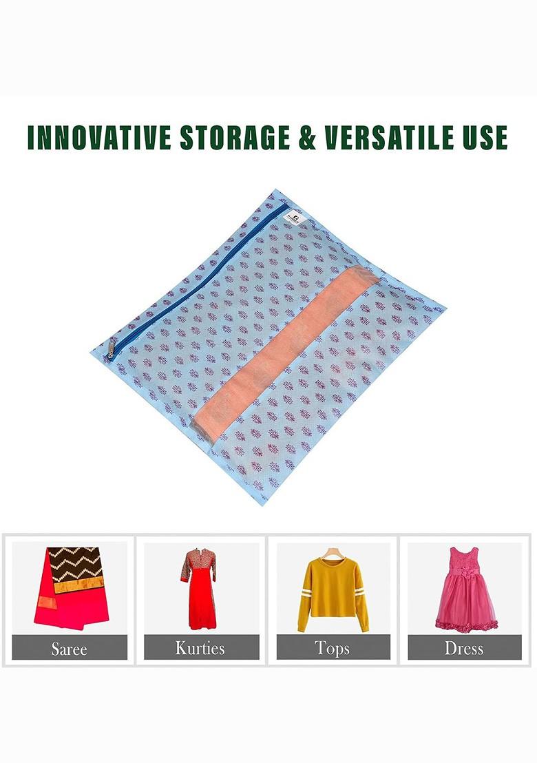 Blue 15 Pieces Saree Cover Organisers Single Packing Saree Bag