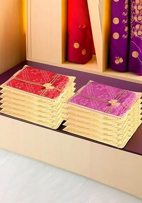 Yellow 12 Pieces Non Woven Saree Cover Organisers