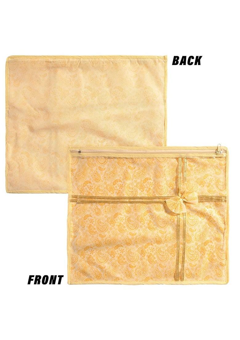 Yellow 12 Pieces Non Woven Saree Cover Organisers