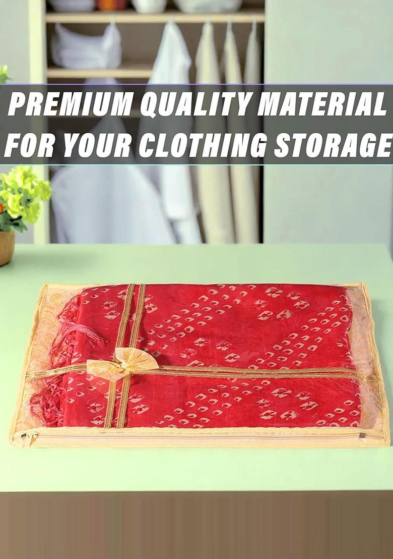 Yellow 12 Pieces Non Woven Saree Cover Organisers