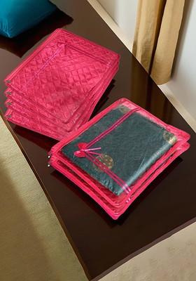 Pink 6 Pieces Saree Cover Organisers