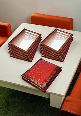 Set Of 12 Maroon Saree Cover Organisers