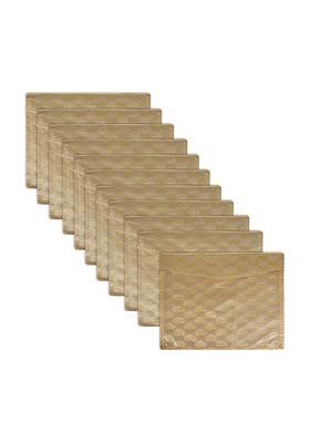 Set Of 12 Beige Reusable Drawer Saree Cover Organisers