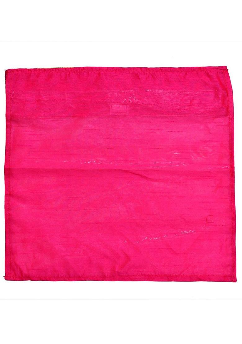 Set Of 12 Pink And Transparent Zari Border Flip Single Packing Saree Cover Organizers