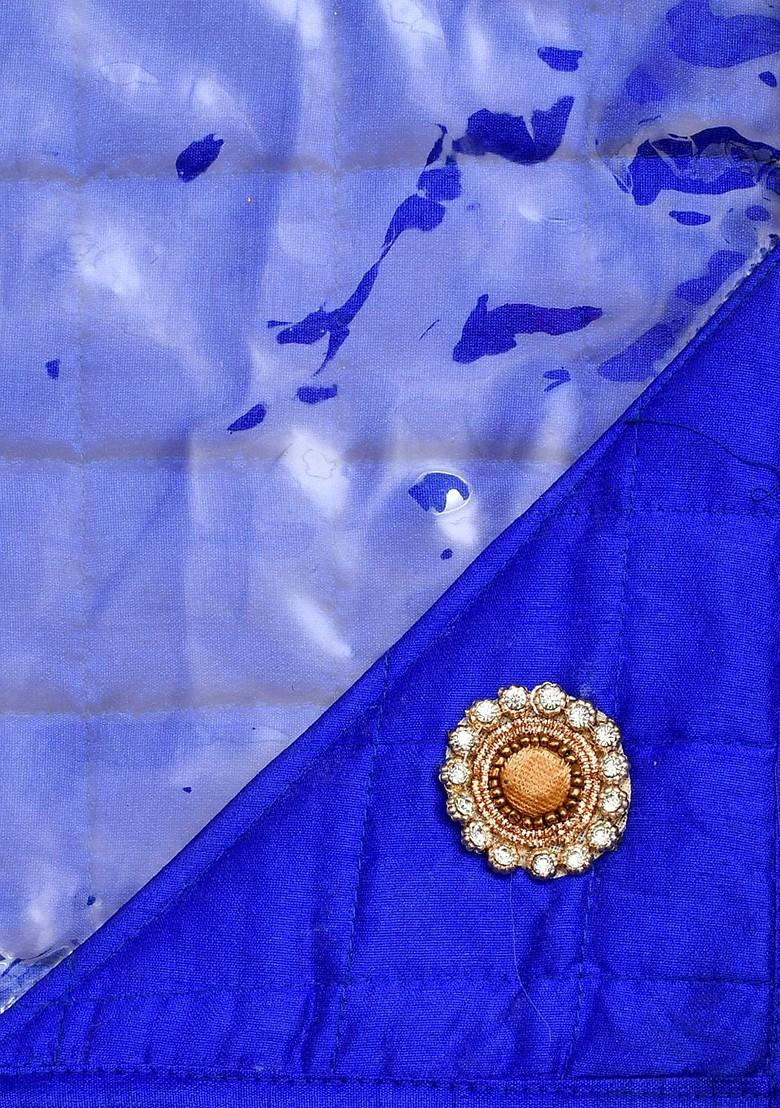 Set Of 6 Blue And Transparent Solid Single Packing Saree Cover Organizers