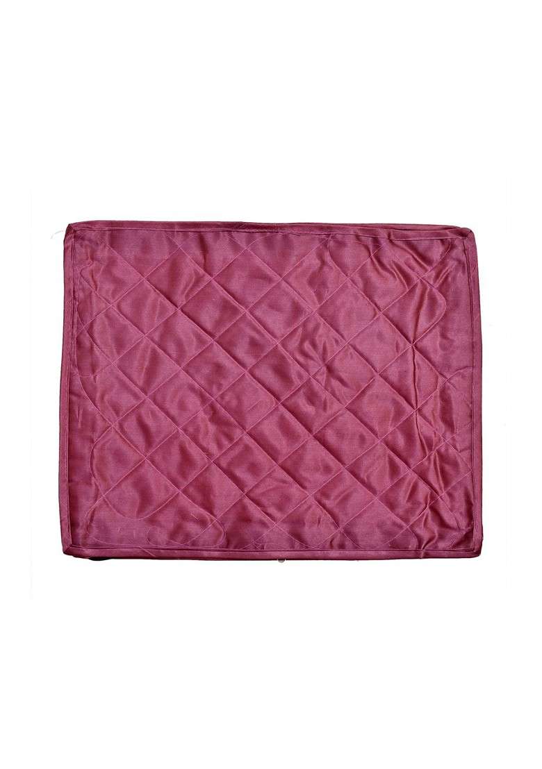 Set Of 12 Purple And Transparent Solid Satin Single Packing Saree Cover Organizers - Indya