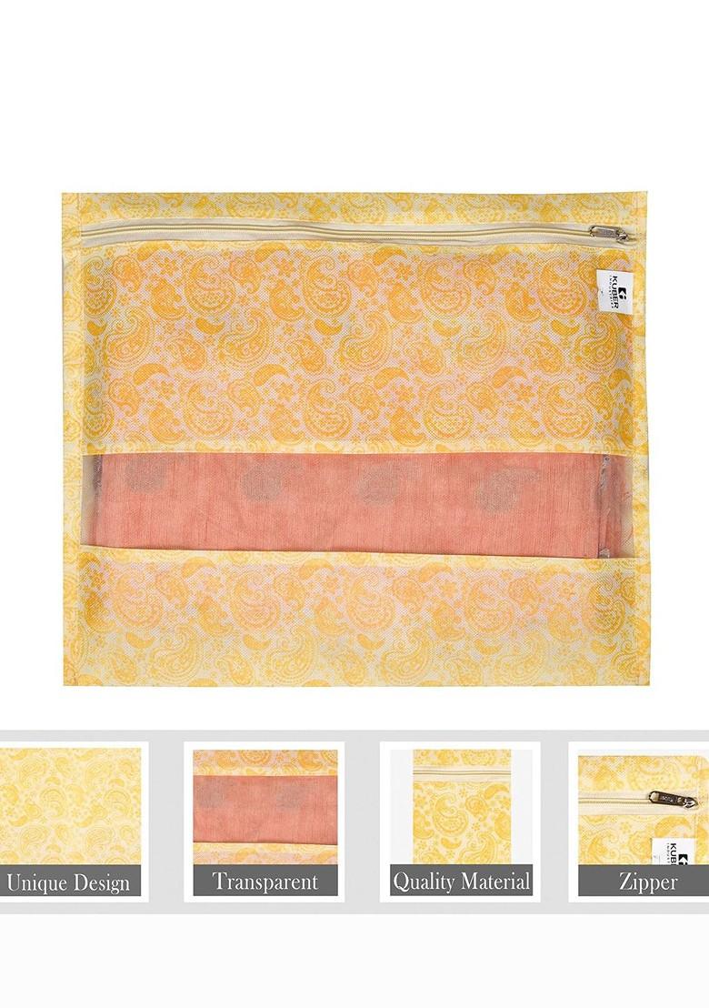 Yellow 15 Pieces Reusable Saree Cloth Bag Organisers