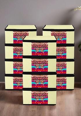 Cream Coloured Set Of 12 Regular Drawer Organiser Organisers