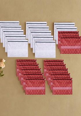 Grey 24 Pieces Reusable Saree Cloth Bag Organisers