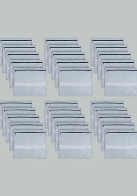 Grey 30 Pieces Printed Reusable Saree Organisers