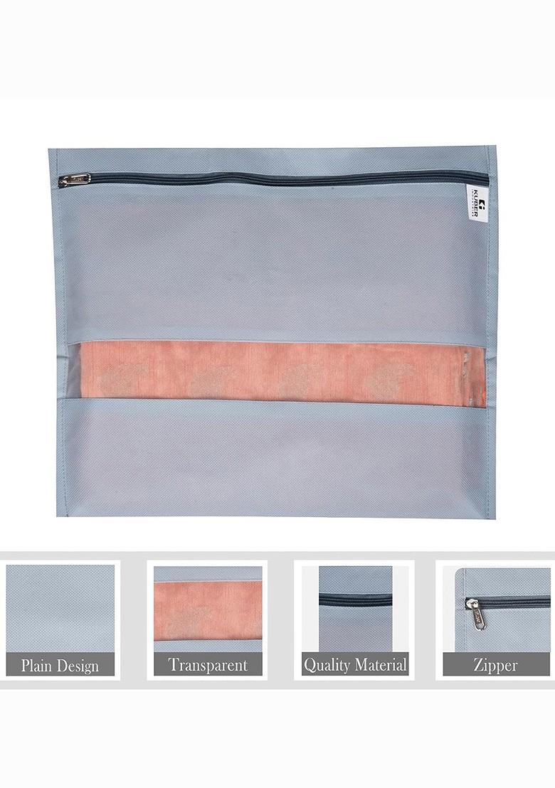 Grey 30 Pieces Printed Reusable Saree Organisers