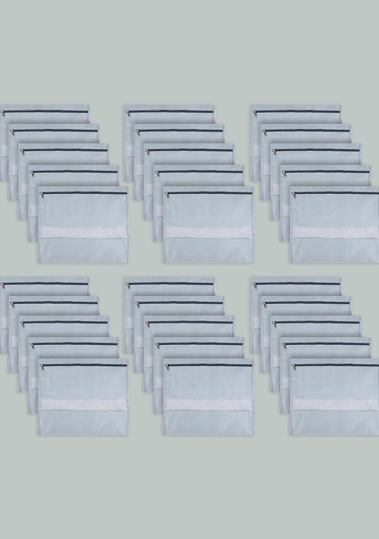 Grey 30 Pieces Printed Reusable Saree Organisers