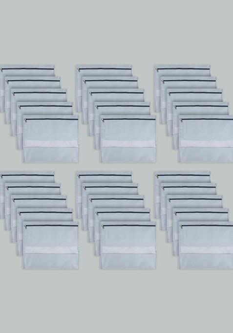 Grey 30 Pieces Printed Reusable Saree Organisers
