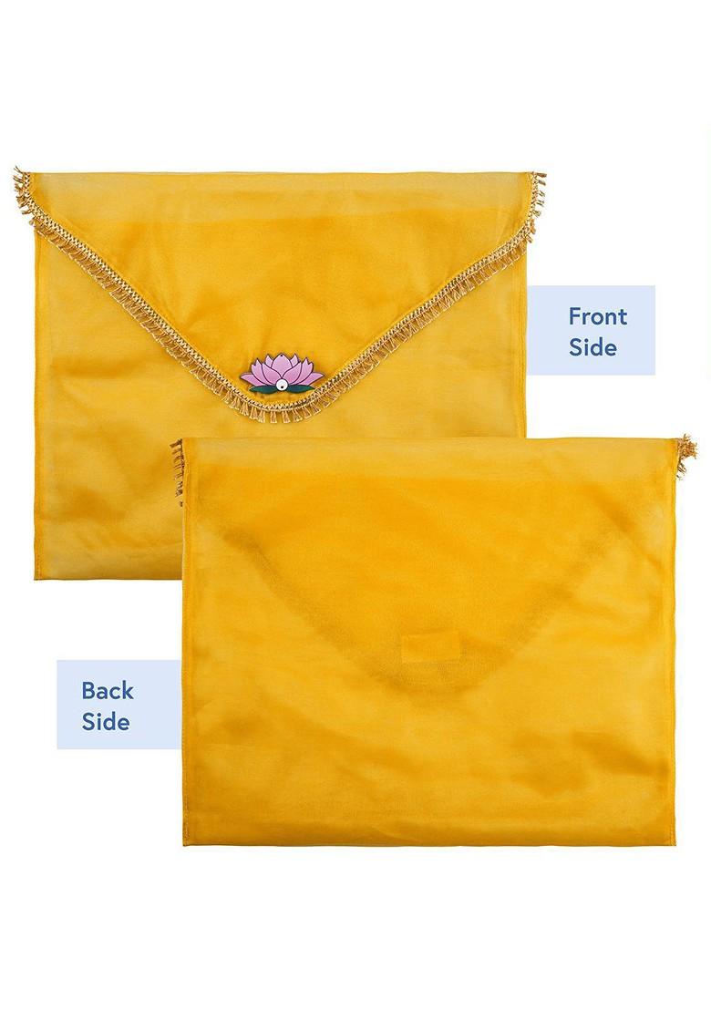 Orange Colored 8 Pieces Printed Saree Covers Organisers With Flap Closure