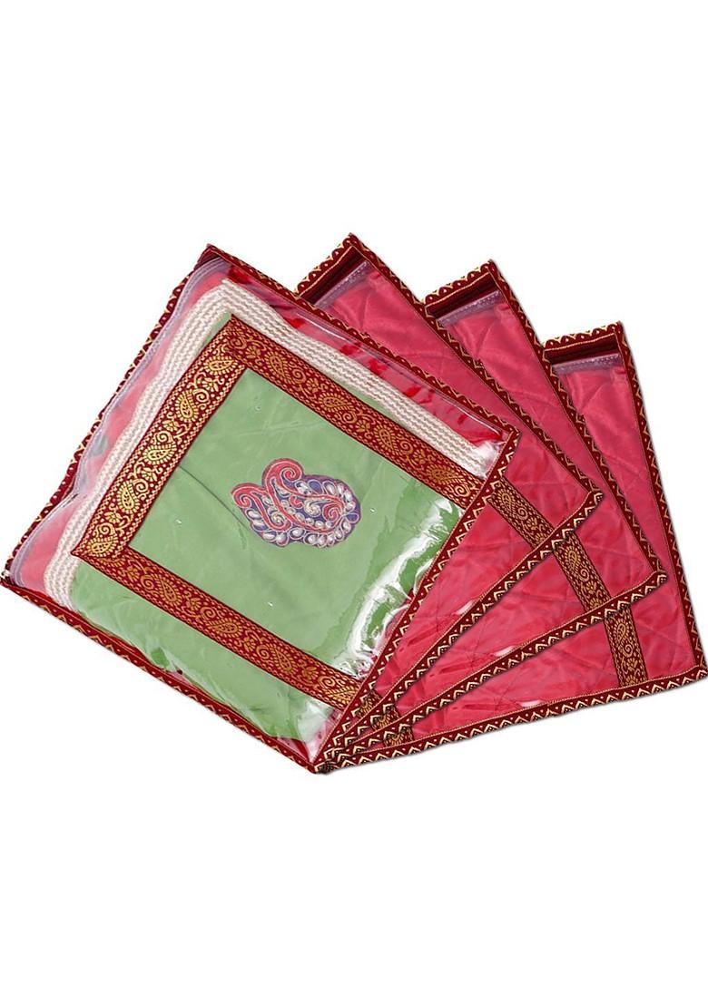 Maroon Set Of 4 Regular Multi Utility Organisers