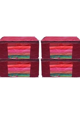 Maroon Set Of 4 Regular Multi Utility Organisers