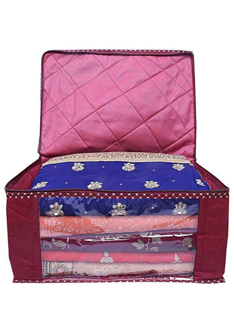 Maroon Set Of 4 Regular Multi Utility Organisers