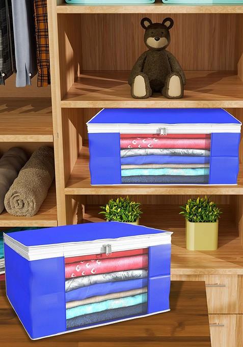 Blue Set Of 12 Regular Drawer Organiser Organisers