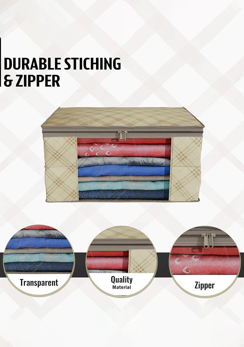 Cream Coloured Set Of 9 Regular Drawer Organiser Organisers