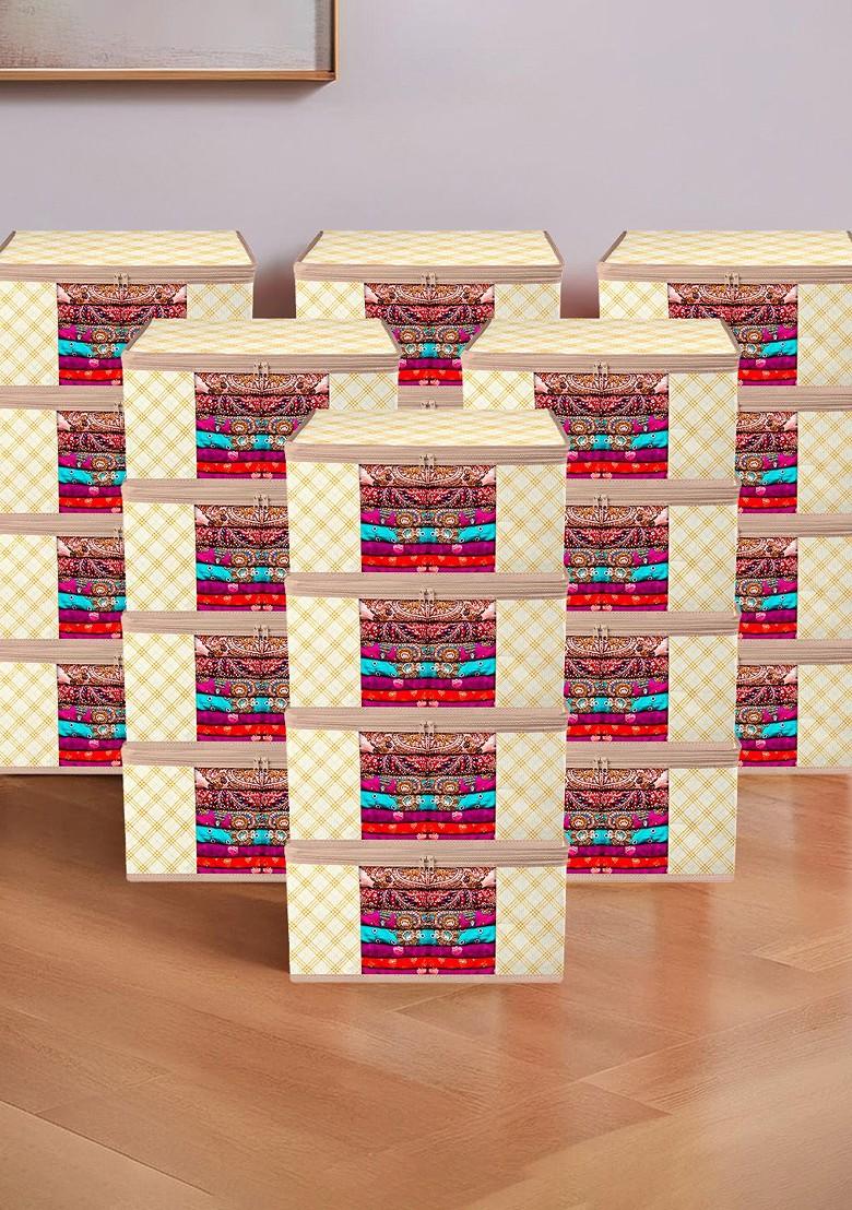 Cream Coloured Set Of 24 Regular Drawer Organiser Organisers