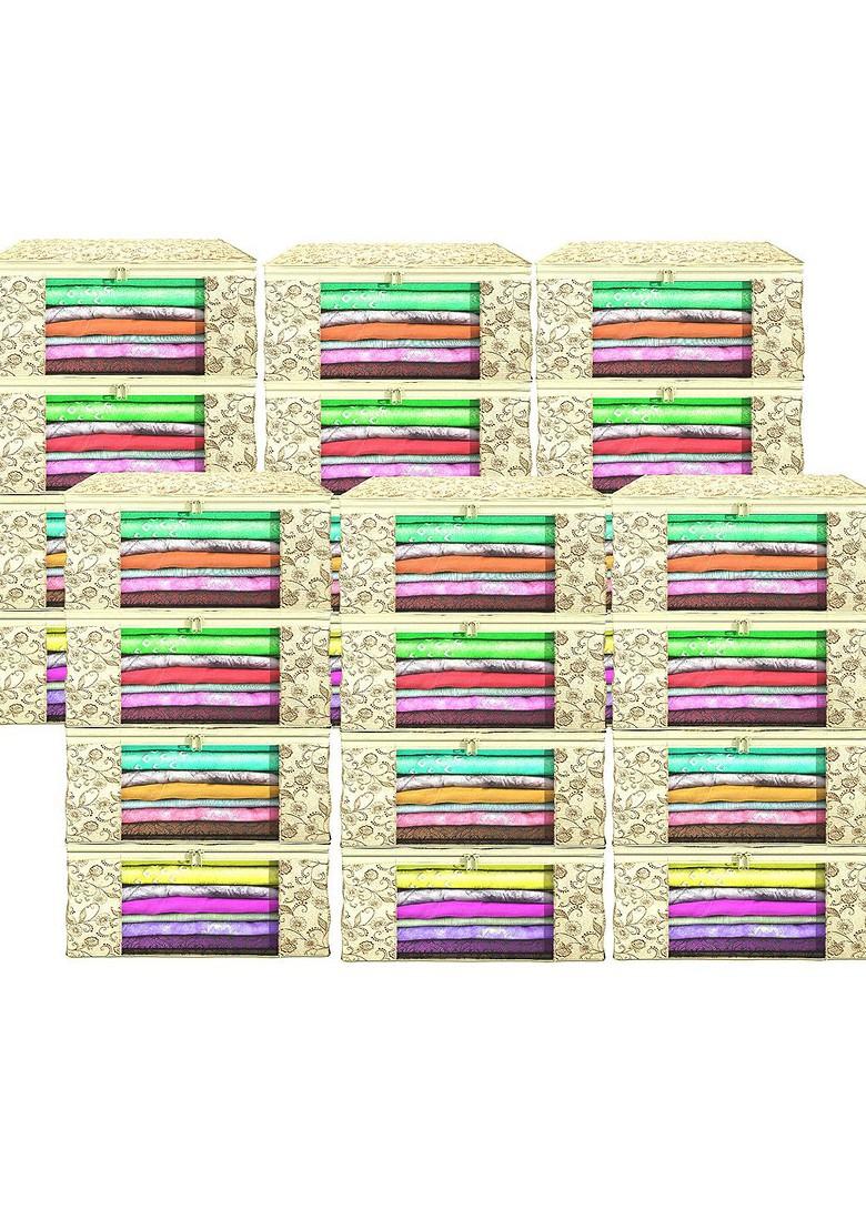 Cream Coloured Set Of 24 Regular Drawer Organiser Organisers