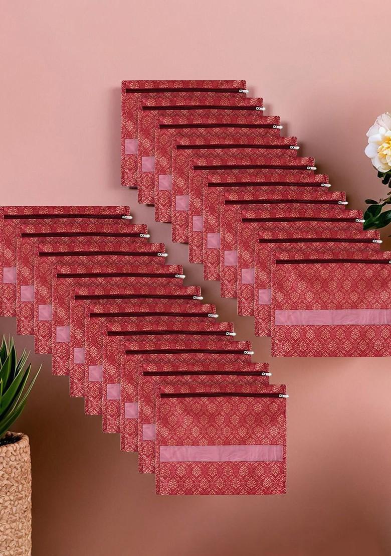 Maroon 20 Pieces Reusable Saree Cloth Organisers