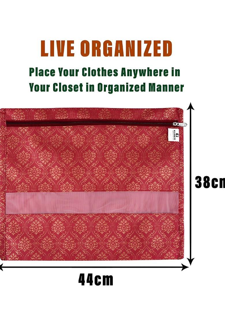 Brown 24 Pieces Reusable Saree Cloth Organisers