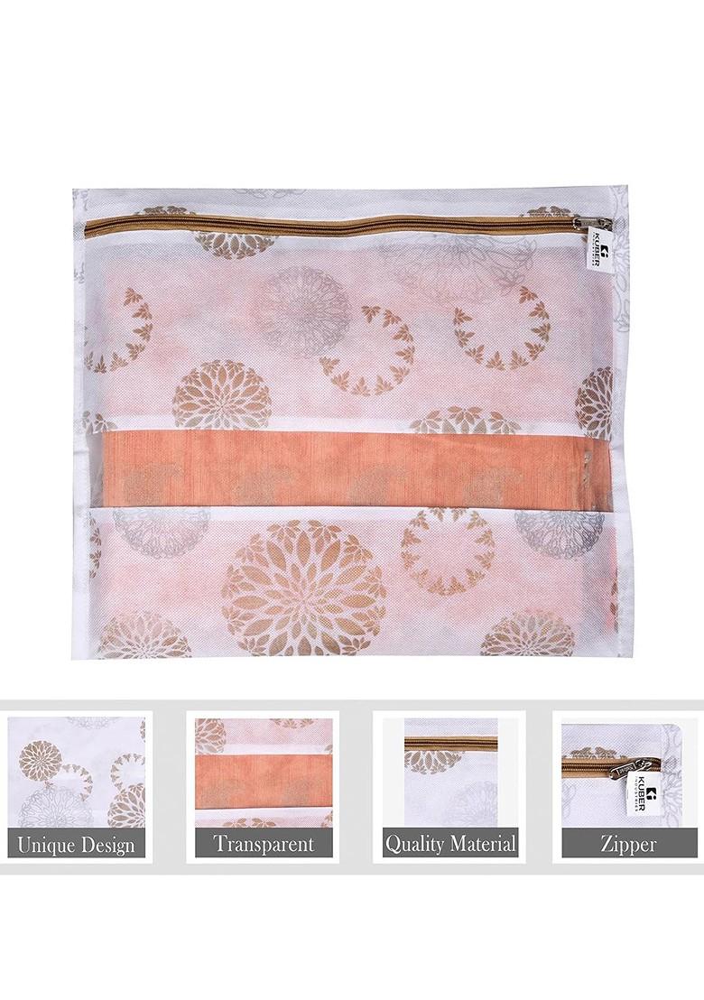 White 25 Pieces Reusable Saree Cloth Organiser
