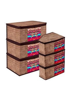 Brown 6 Pieces Reusable Multi Utility Organisers