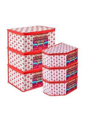 Red And White 6 Pieces Reusable Multi Utility Organisers