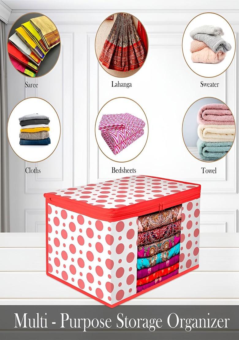 Red And White 6 Pieces Reusable Multi Utility Organisers