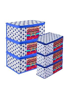 Blue And White 6 Pieces Reusable Multi Utility Organisers