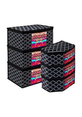 Black And Grey 6 Pieces Reusable Multi Utility Organisers