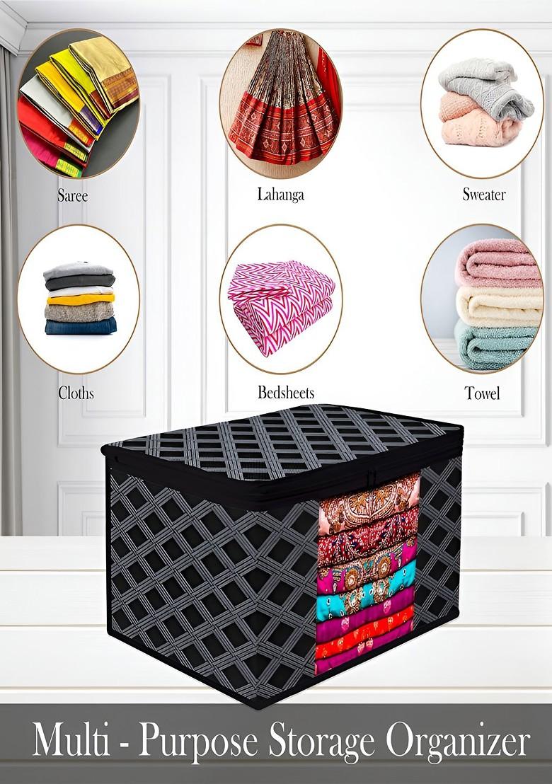 Black And Grey 6 Pieces Reusable Multi Utility Organisers