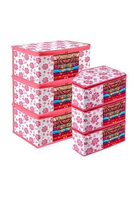 Pink And White 6 Pieces Reusable Multi Utility Organisers