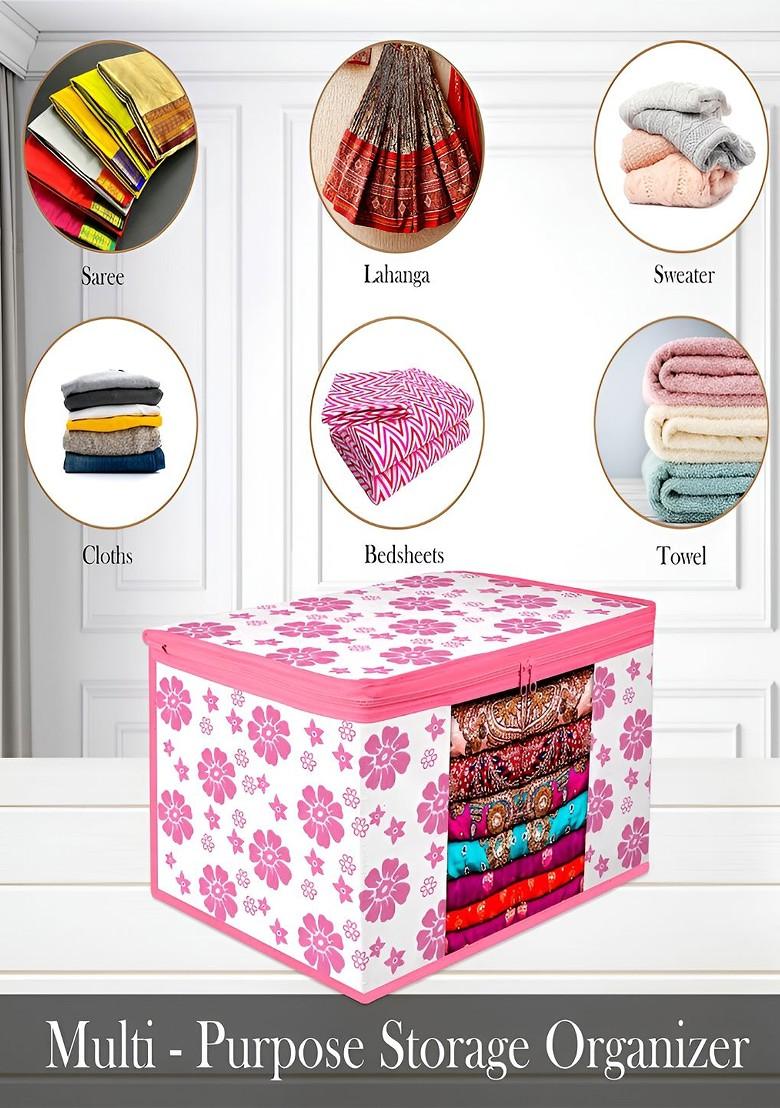 Pink And White 6 Pieces Reusable Multi Utility Organisers