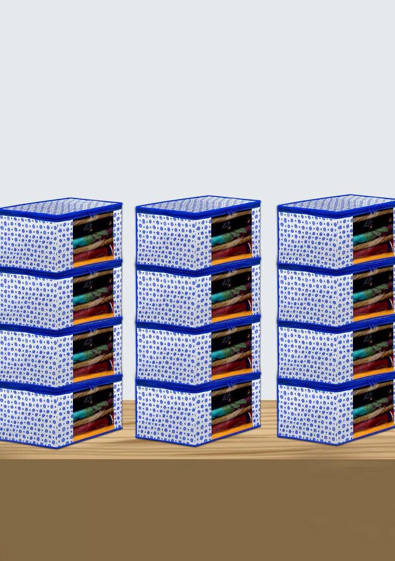 Blue 12 Pieces Foldable Non Woven Saree Covers