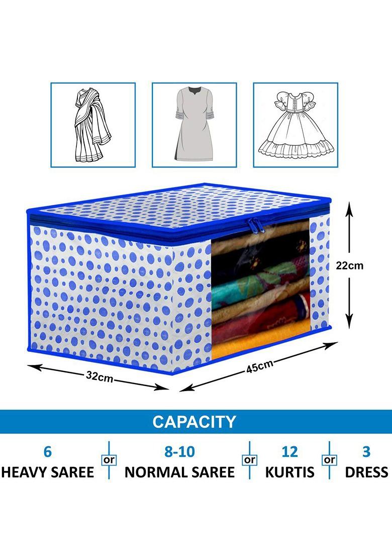 Blue 12 Pieces Foldable Non Woven Saree Covers