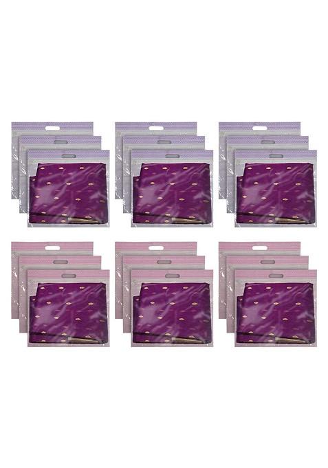 Set Of 18 Single Saree Covers With Transparent Window With Handle