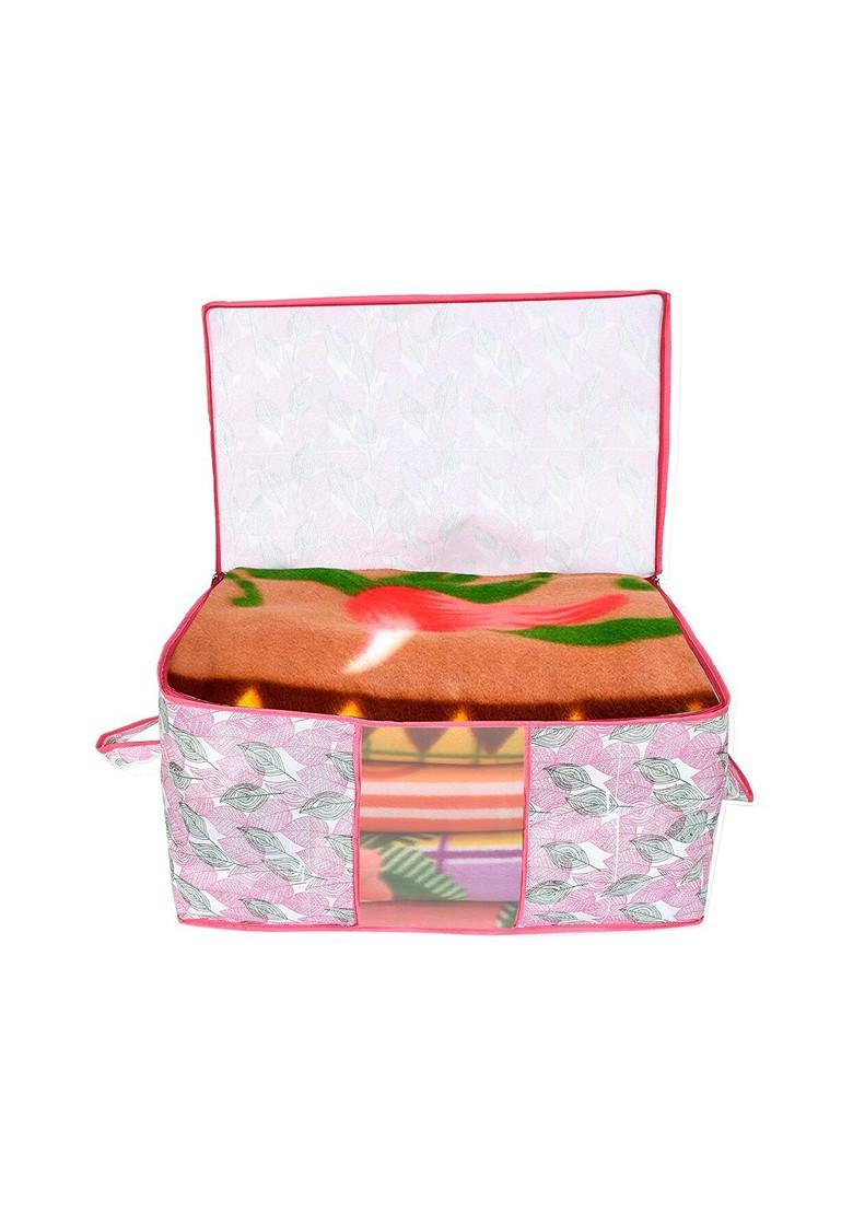 Set Of 4 Black And White Printed Saree Covers