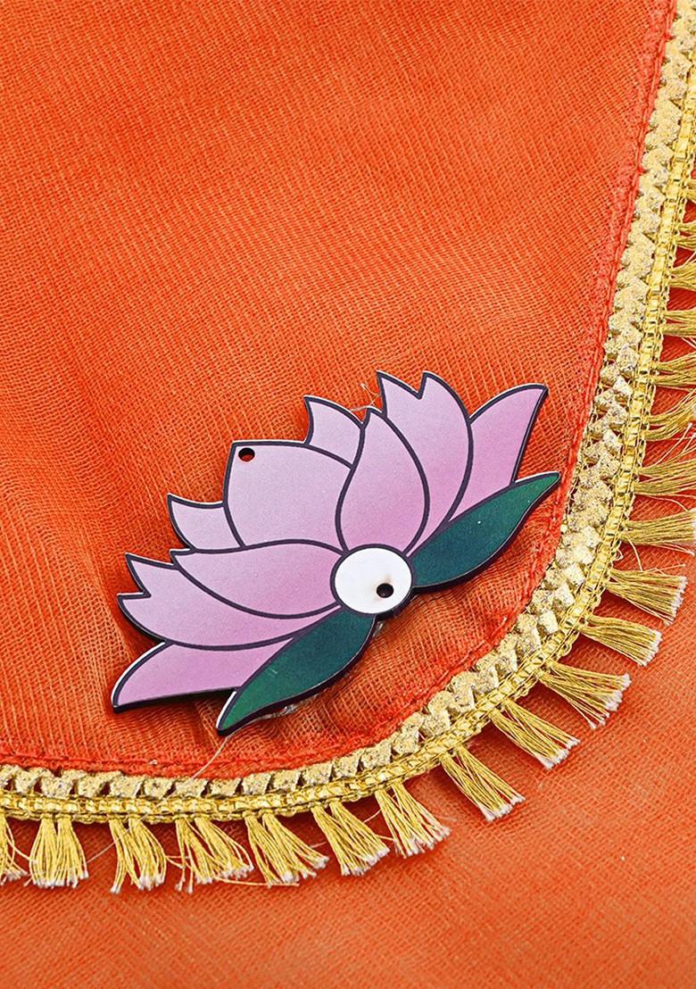 Orange Colored 12 Pieces Printed Saree Covers Organisers With Closure