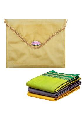 Gold Toned Printed Saree Covers Organisers With Flap Closure