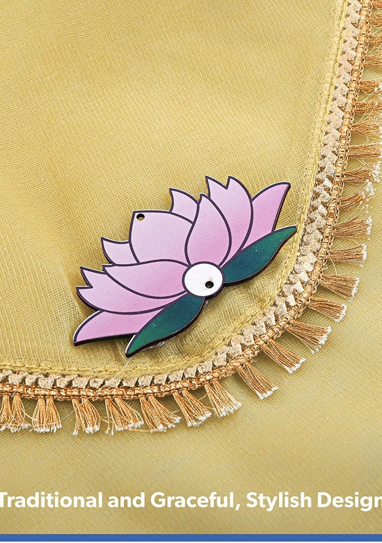 Gold Toned Printed Saree Covers Organisers With Flap Closure