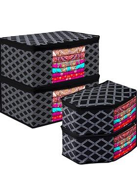 Black Set Of 4 Regular Multi Utility Organisers