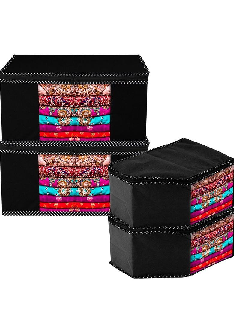 Black Set Of 4 Regular Multi Utility Organisers