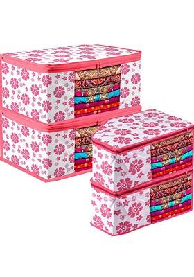 Pink Set Of 4 Regular Multi Utility Organisers
